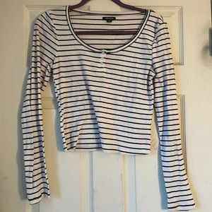 Wild fable striped 3/4 sleeve shirt